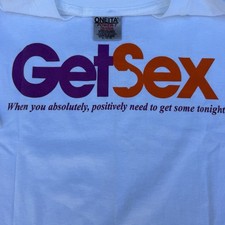 Vintage 90s FedEx Get Sex Parody Tee T-Shirt XL RARE