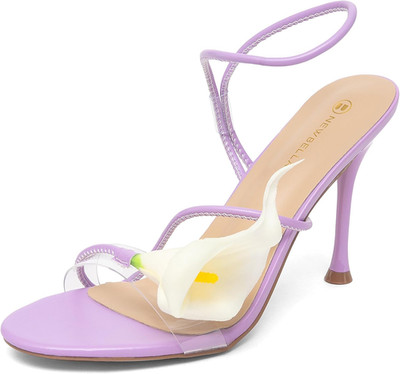 Women S Floral Stiletto Sandals Calla Lily Flower Heels Open Toe Dress Sandals A
