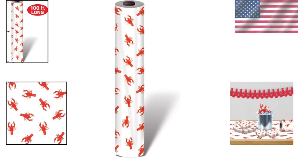 Rollo de mesa multicolor para cangrejos de río - Cubierta de plástico para hervir y fiestas de mariscos Foto 2 de 4