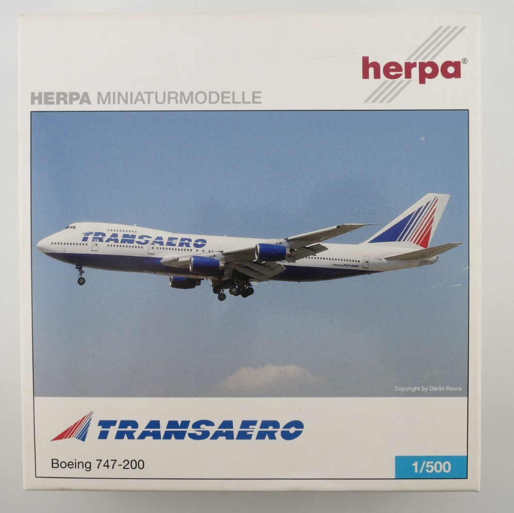 Herpa Transaero Boeing 747-200 Model - 1:500 - 515221 | eBay