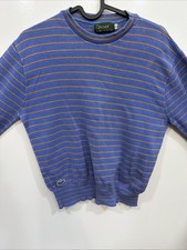 VTG Izod Lacoste Sweater Youth Kid Boy Size Large Pullover Preppy Blue