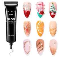 Makartt 3D Gel - Nail Art Sculpting Gel Nail Glue 15g No Wipe Clear Gel Polish