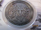1 Troy oz .999 silver Medusa antiqued round by 0466 of 2000 with COA