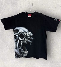 Vtg 90s JNCO Skull Graphic Double Sided T-Shirt Lg 22.5”x28.5” Made In USA *RARE
