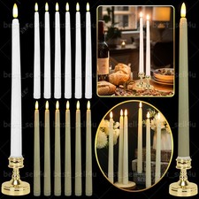 6Pcs Remote Control Flickering Flameless Taper LED Candles Light Battery Powered