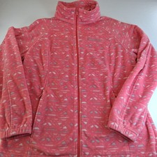 Columbia Fleece Jacket Full Zip Coral Pink Girls Size XL