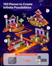 Magnetic Blocks, 150 PCS Dark Castle Set, Magnetic Building Cubes for Kids, STE