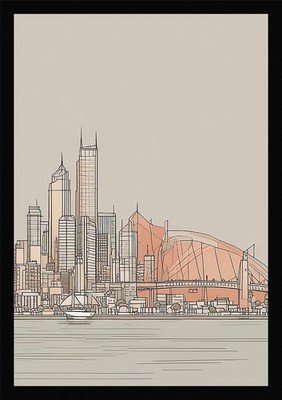 Moderner Hafen von Sydney gerahmtes Wandbild Poster Leinwanddruck Bild