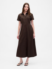 GAP - Linen-Blend Midi Shirtdress 830644 - New Sale