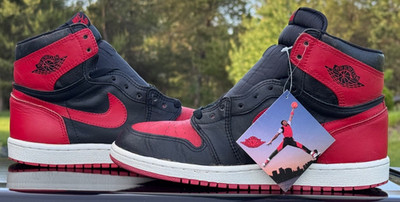 1985 Nike Air Jordan I 1 OG Original Black Red BRED sz 9.5 w/ OG HANGTAG NDS