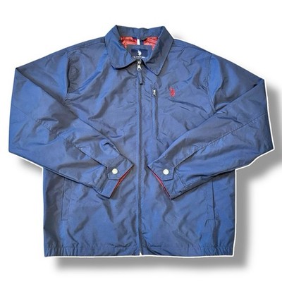 U.S. POLO ASSN Harrington-Jacke Herren Large marineblau bestickt durchgehender Reißverschluss