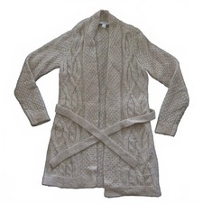 Ann Taylor LOFT Women's Cream/Ivory Knit Belted Cardigan Sweater Size S