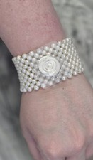 Wrist Corsage Pearl Bracelet by Designer Brand: Fitz Design