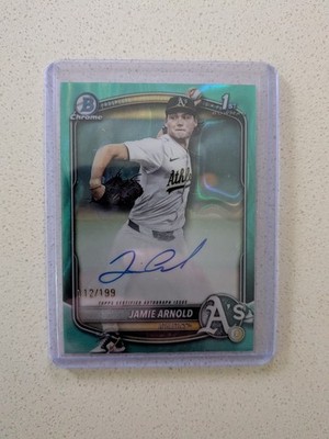 2025 Bowman Chrome Autographs Jamie Arnold Aqua Lava /199