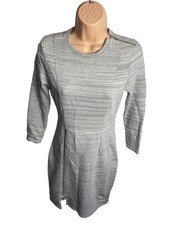 WOMENS WHISTLES UK 8 JUMPER GREY DRESS FITTED DRESS STRETCH WORK SMART WINTER