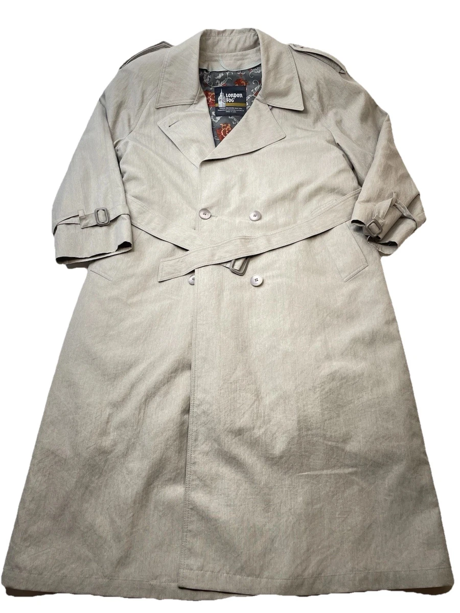 Trench Coat Vintage London Fog Beige Marron - Taille 10 - Occasion Très Bon état