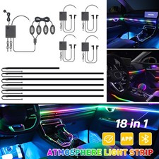 18in1 Car Atmosphere Interior LED Acrylic Guide Fiber Optic Ambient Lights Decor