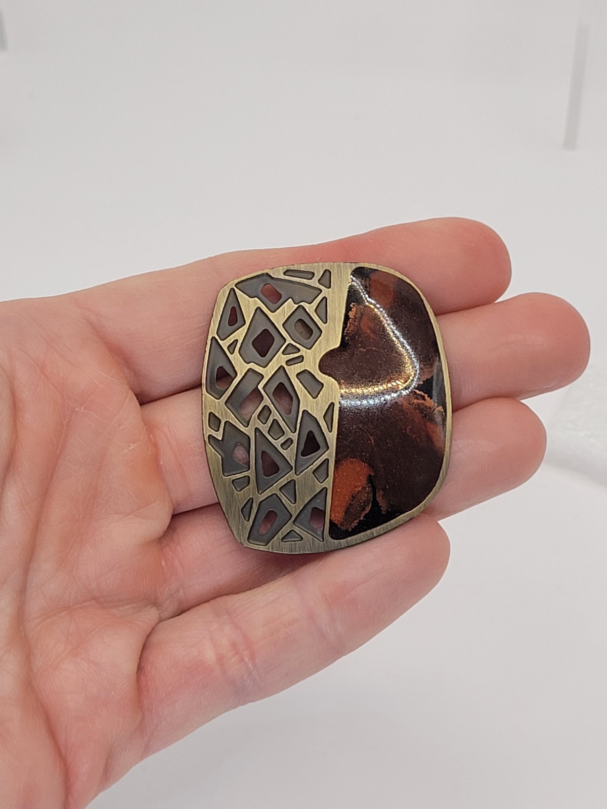 Authentic 80s Statement Earrings Tortoiseshell Br… - image 7