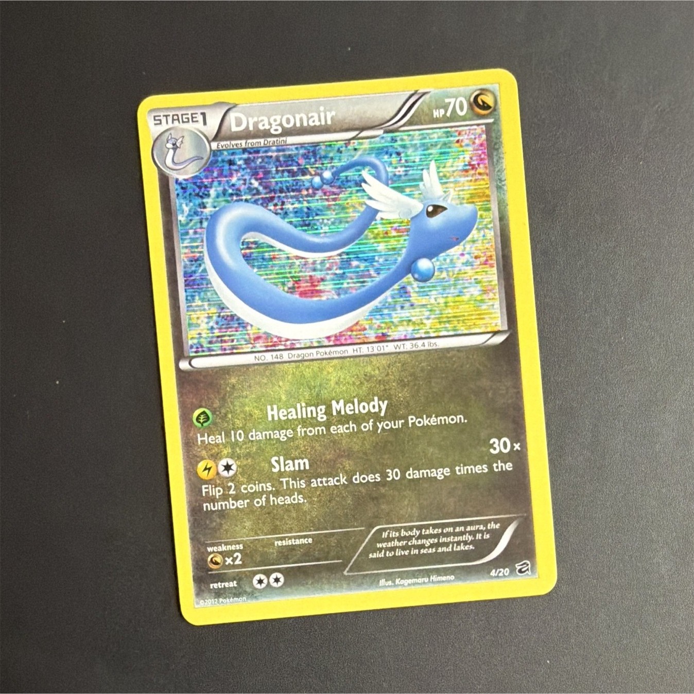 Pokemon TCG Dragonair 4/20 Dragon Vault Holo Rare Stage 1 2012 70 HP EN