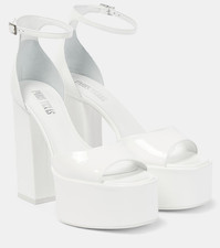 Paris Texas Patent Leather Platform Sandals/Shoes, White Made in Italy UK 8 £525