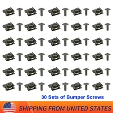 30Set Extruded U Nut Body Bolts Fender Bolts Engine Under Cover Splash Shield M6