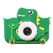 Kids Digital Camera Dinosaur Green Cartoon Toy Camera 32GB SD Card USB-C Charger