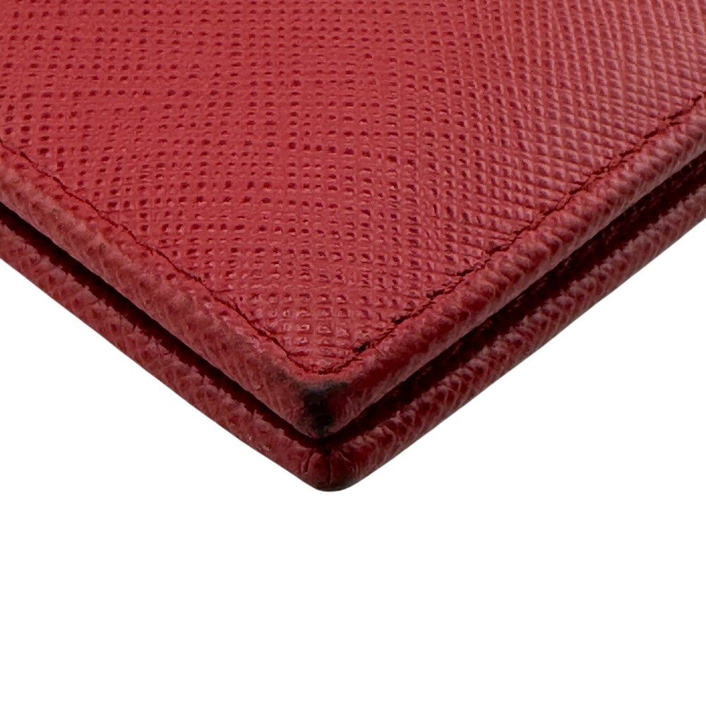 PRADA 1MC122 Saffiano Leather Bifold Card Case Wallet Red 13.5x7.5cm Rank AB Aut thumbnail 14