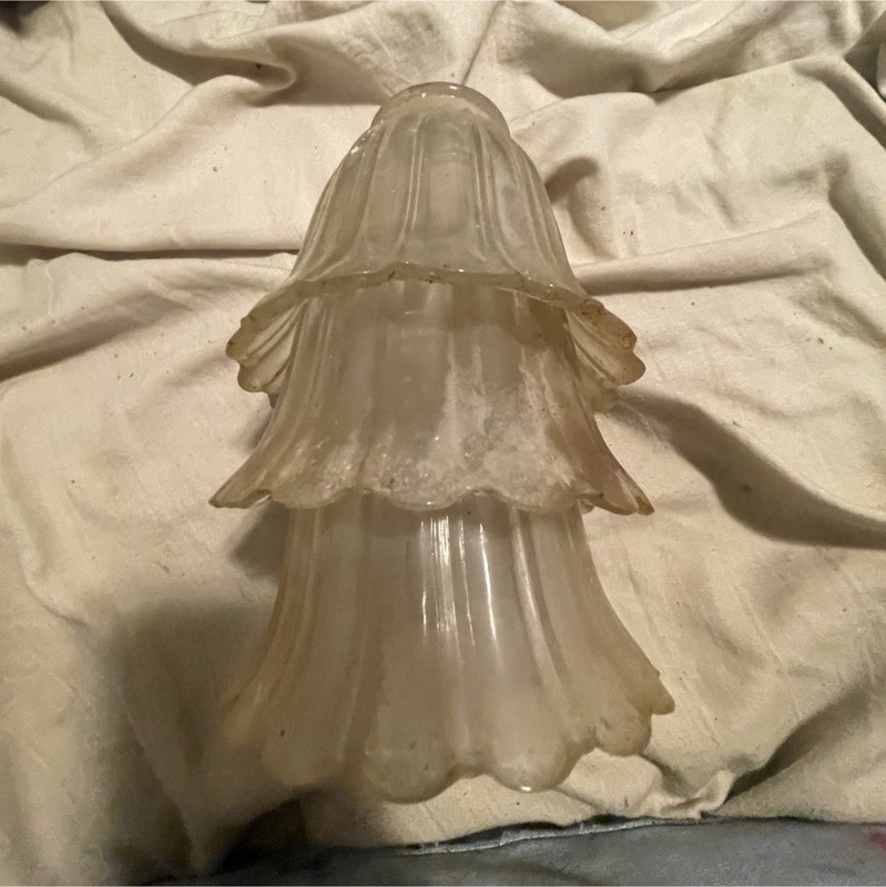 Clear Frosted Glass Bell Lamp Shade Replacement, E26 Base, Adults