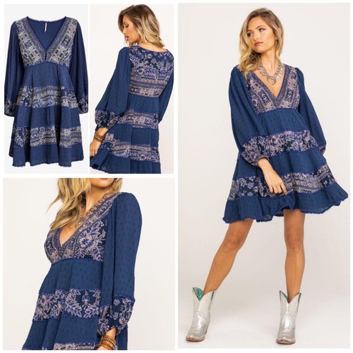 Free People My Love Mini Dress Indigo 