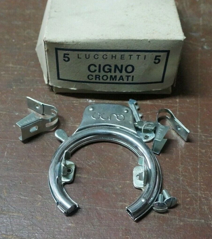 Antivol Vélo Vintage Cigno - Grand Cadenas En Arc - Fabrication Italienne