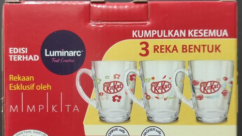 2023 Nestle KitKat Malaysia Luminarc Floral Design Glass Mug Ltd Edition Kit Kat - Picture 7 of 7