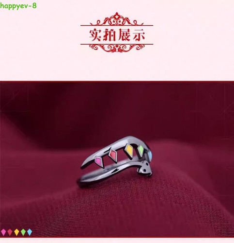 Ciondolo Anello Dito Argento Touhou Project Flandre Scarlet Anime S925 Regolabile - Foto 6 di 11