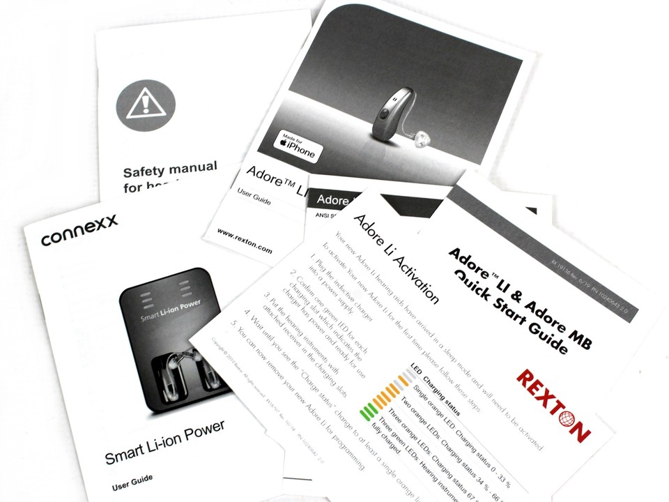 Rexton Costco Adore Li RIC Rechargeable Hearing Aids w/ Smart Liion