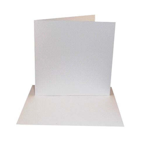 50 Pack - 6x6 White Card Blanks & Envelopes - 300gsm - Pre Creased, Inkjet Laser