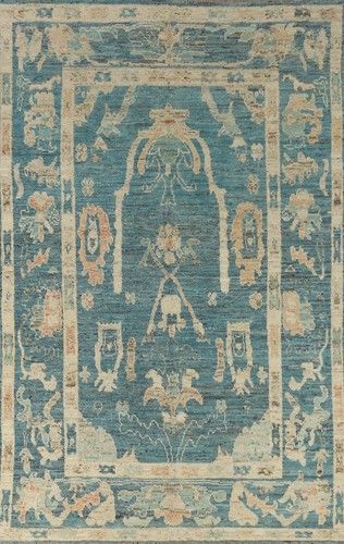 Vegetable Dye Oushak Turkish Hand-knotted Wool Rug for Living Room 6x9 ft - 第 1/21 張圖片