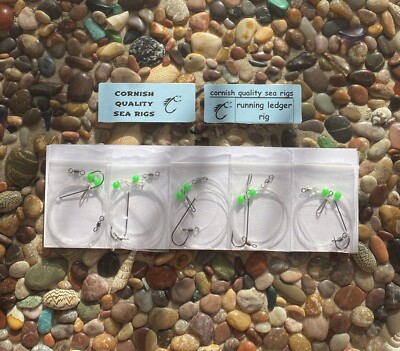 Cornish Quality Sea Rigs RUNNING LEDGER RIGS Pack of rigs free postage 