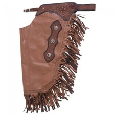 Premium Smooth Leather Chinks with Basketweave Filigree-Rodeo