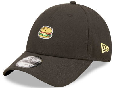 New Era Food 9forty Burger Black Strapback Cap Adjustable Basecap