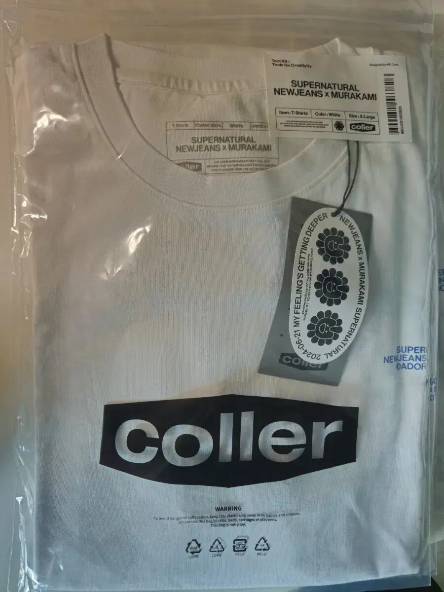 NewJeans x MURAKAMI Tシャツ ホワイト XL NewJeans x MURAKAMI T-SHIRTS (WHITE) – LINE FRIENDS SQUARE