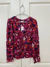 Brand New Julia Patterned Silk Blend Blouse from Parker Multiple Color Size XS