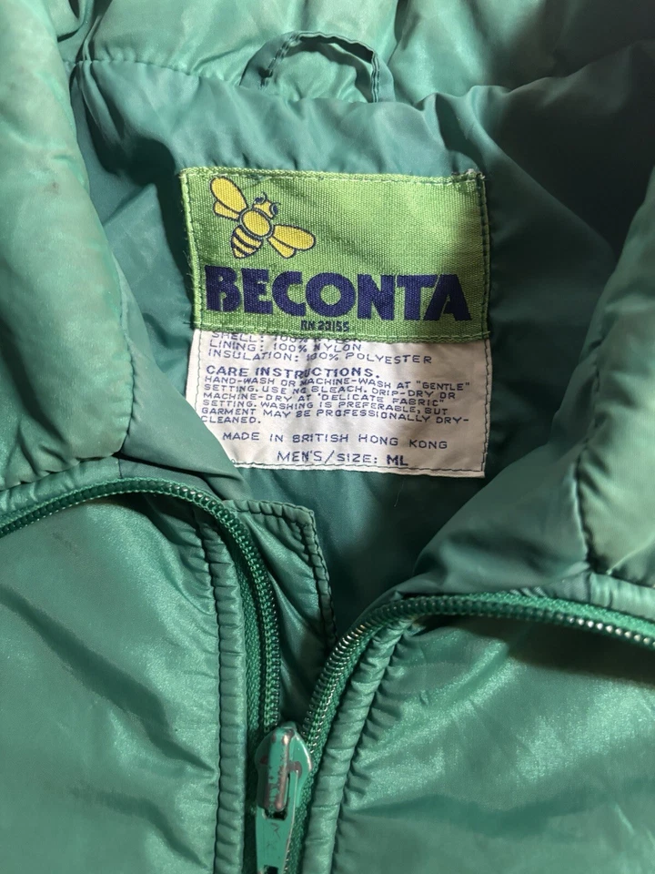 De Colección Años 70 80 Beconta Hombres’s M/L Chaqueta Aislante Abrigo Invierno Esquí Puffer Hipster Foto 2 de 4
