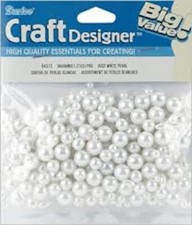 Darice Craft Designer Assorted Round White Pearls 60 pcs 