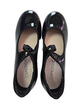 Capezio Tap Shoes Black Girls Teletone Tap Sz 2 M
