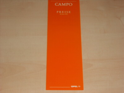 58614) Opel Campo Preise & Extras Prospekt 06/1992