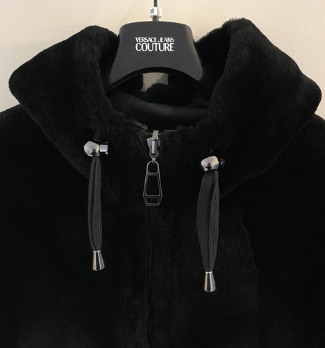 DOM GOOR Aviator Reversible Hooded Shearling Leather Fur Jacket UK12 EU40 Medium - Picture 13 of 15
