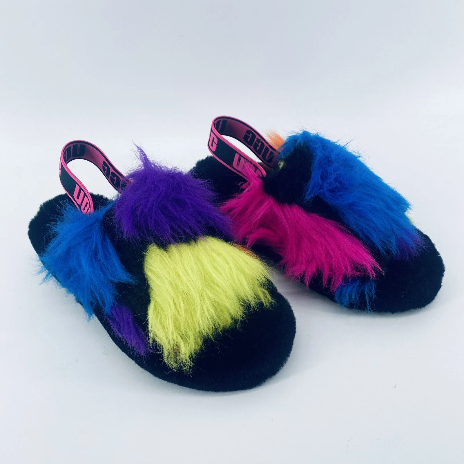 Sandali UGG Fluff Yeah Party pelliccia di agnello taglia US 6 EU 47 multicolore 1125006