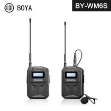 BOYA BY-WM6S Rechargeable UHF Wireless Microphone 70m Range for DSLR SLR Camera