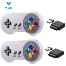 2x Wireless SNES Controller Remote Gamepad For Original Super SNES Console & SFC