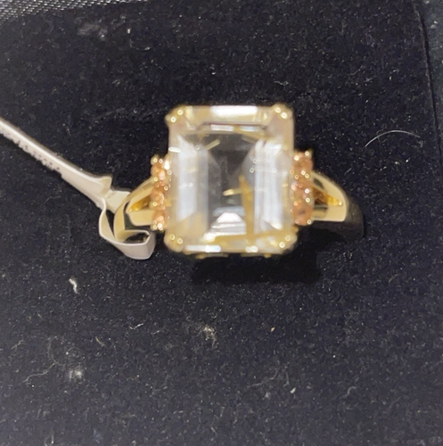 Anillo de Cuarzo Rutilado JTV BBJ Diseñador Oro 18K y Esterlina 4.67ctw Talla 9 Nuevo - Imagen 4 de 4