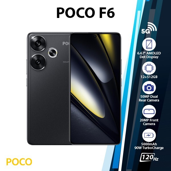POCO F6 スマートフォン 本体 ブラック Etoren.com | (Unlocked) Xiaomi Poco F6 5G Dual Sim 512GB
